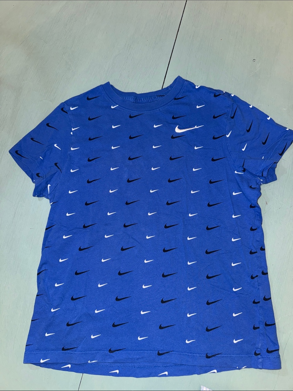 Nike Royal Blue Tee with Black & White Swooshes